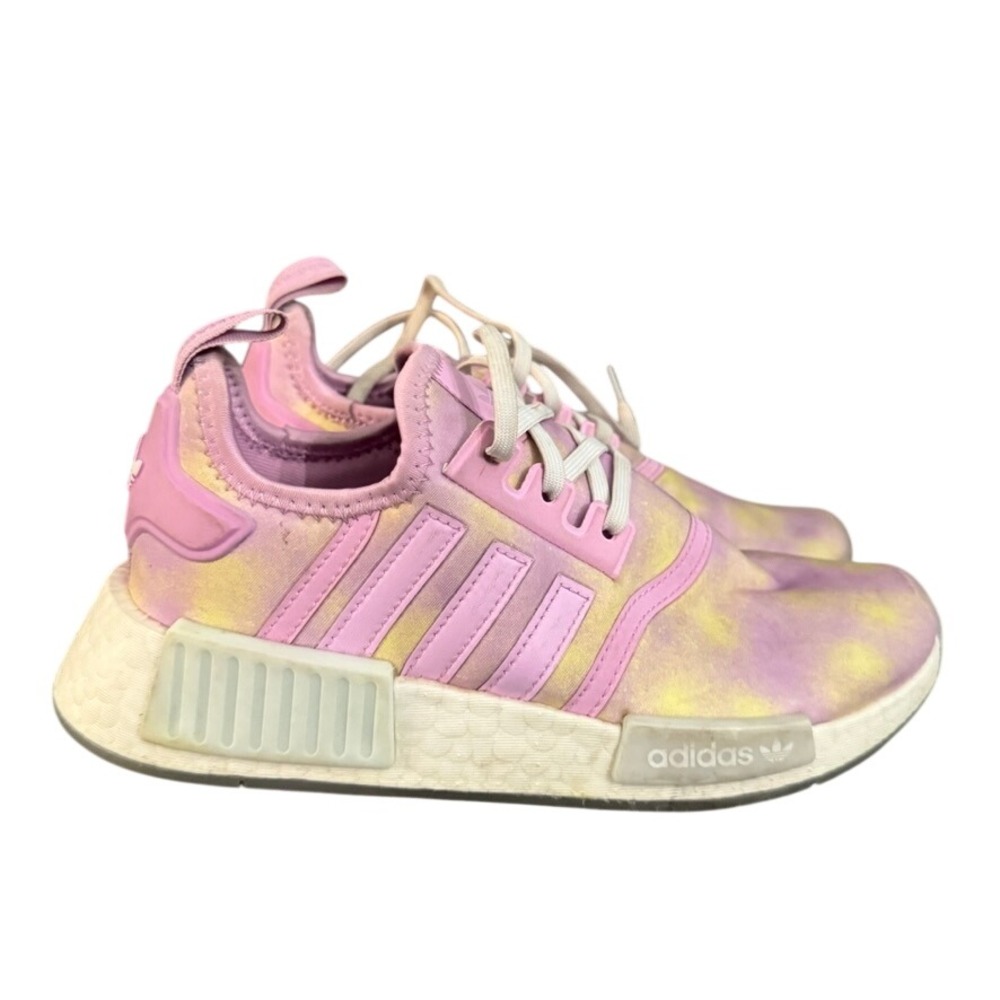 Adidas NMD R1 Tie Dye Purple Yellow Womens Sneakers Running Shoes FX43 size 3.5